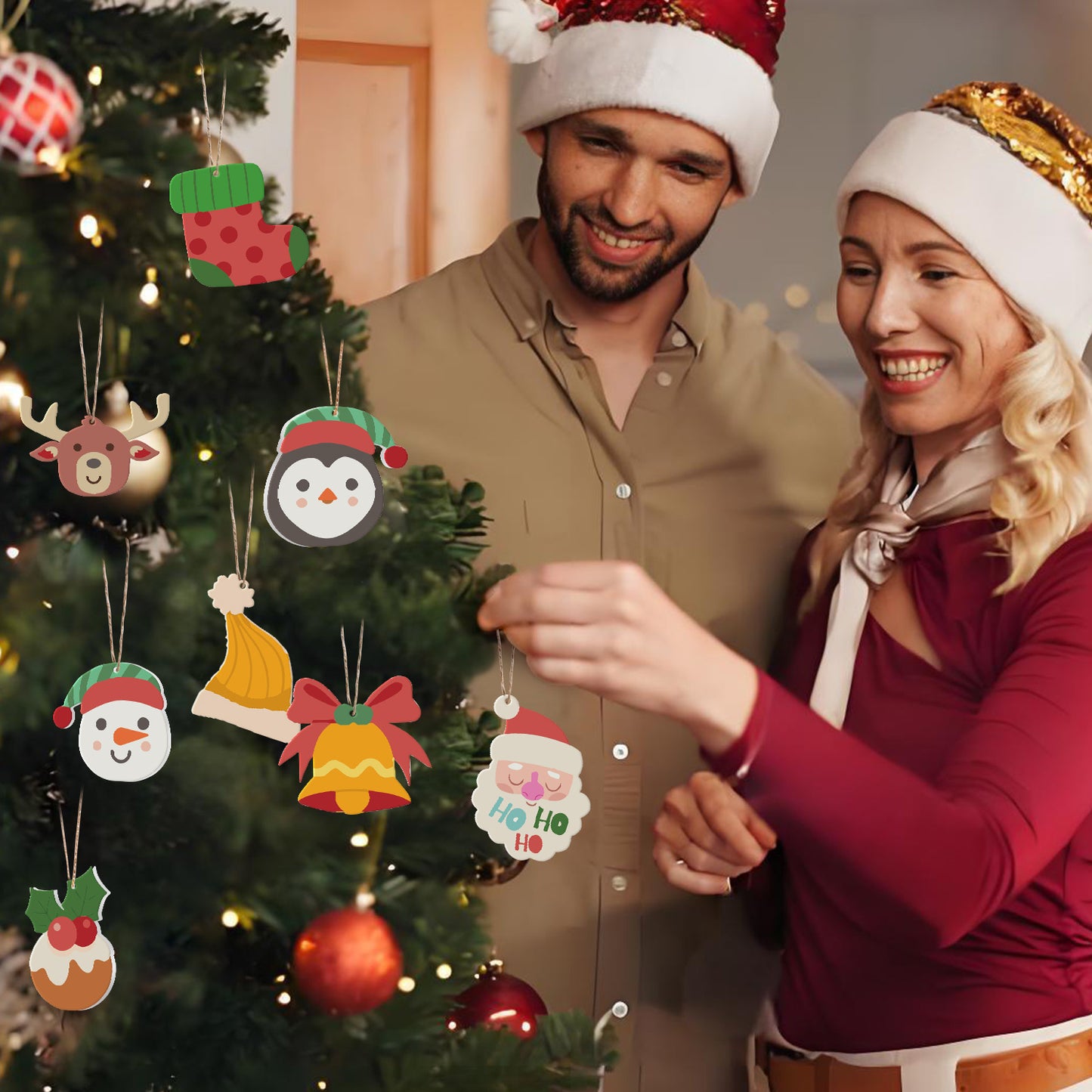 12 Christmas decoration 8pcs