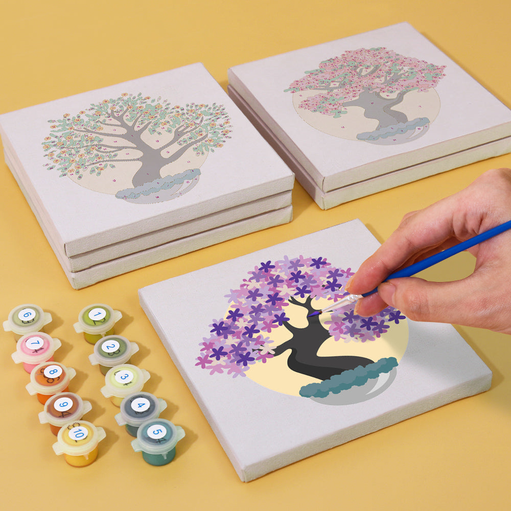 Trees - 6 mini paint by number sets