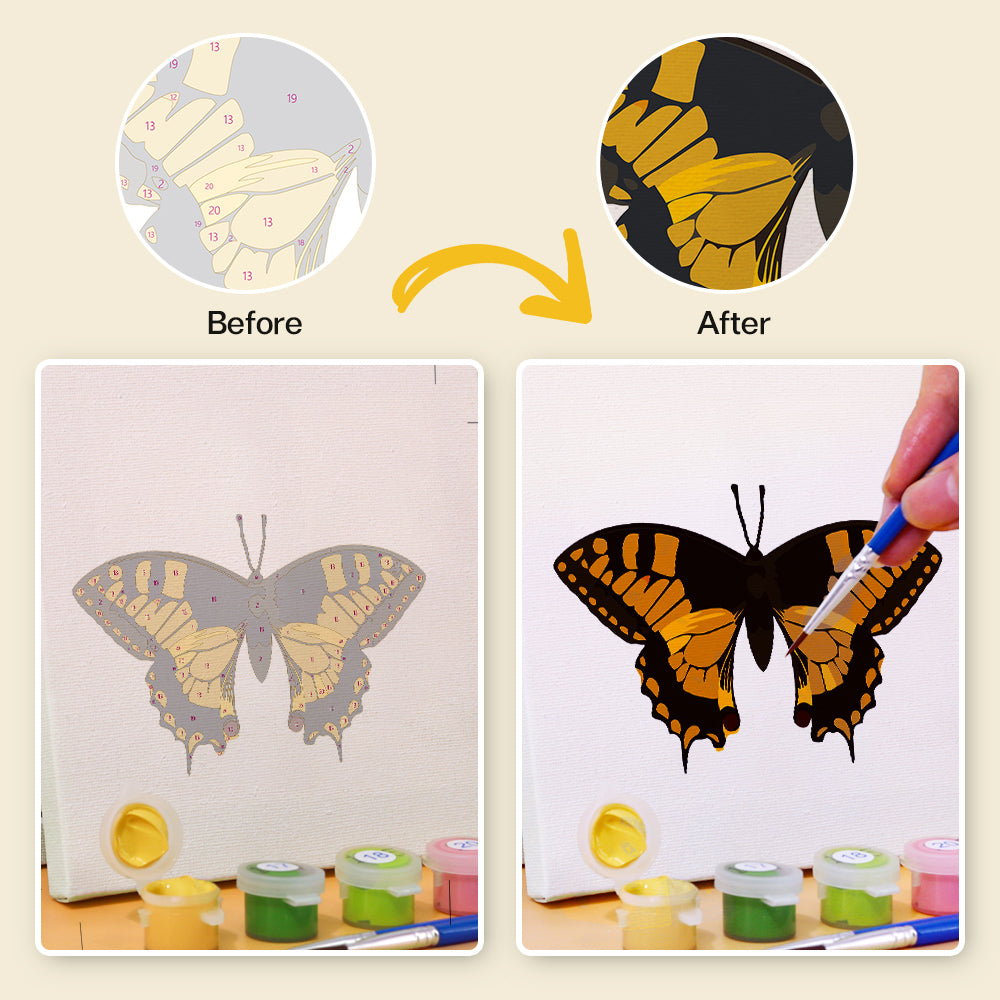Butterflies - 6 mini paint by number sets
