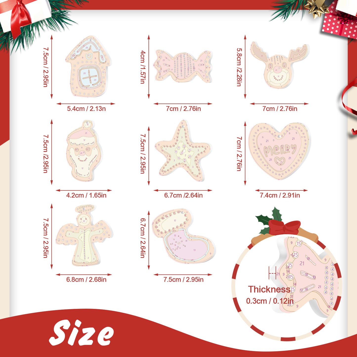 16 Christmas decoration 8pcs