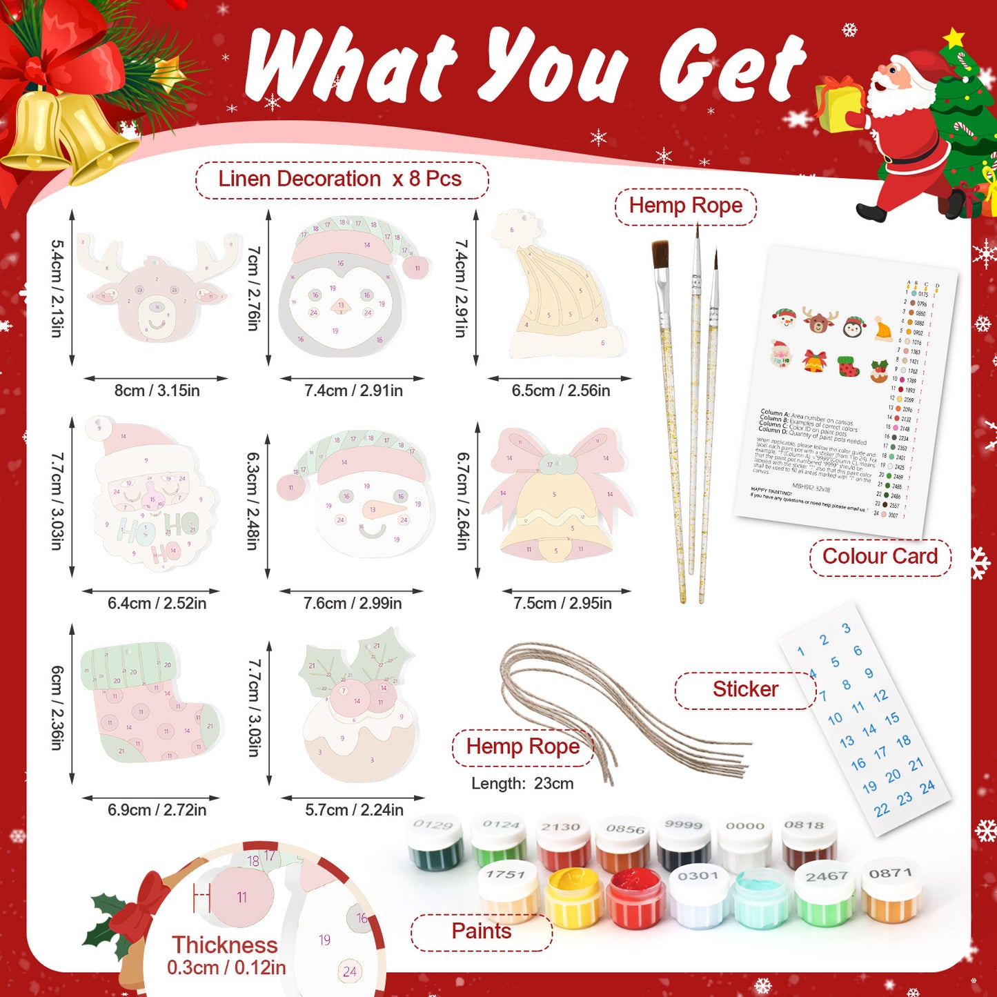 12 Christmas decoration 8pcs