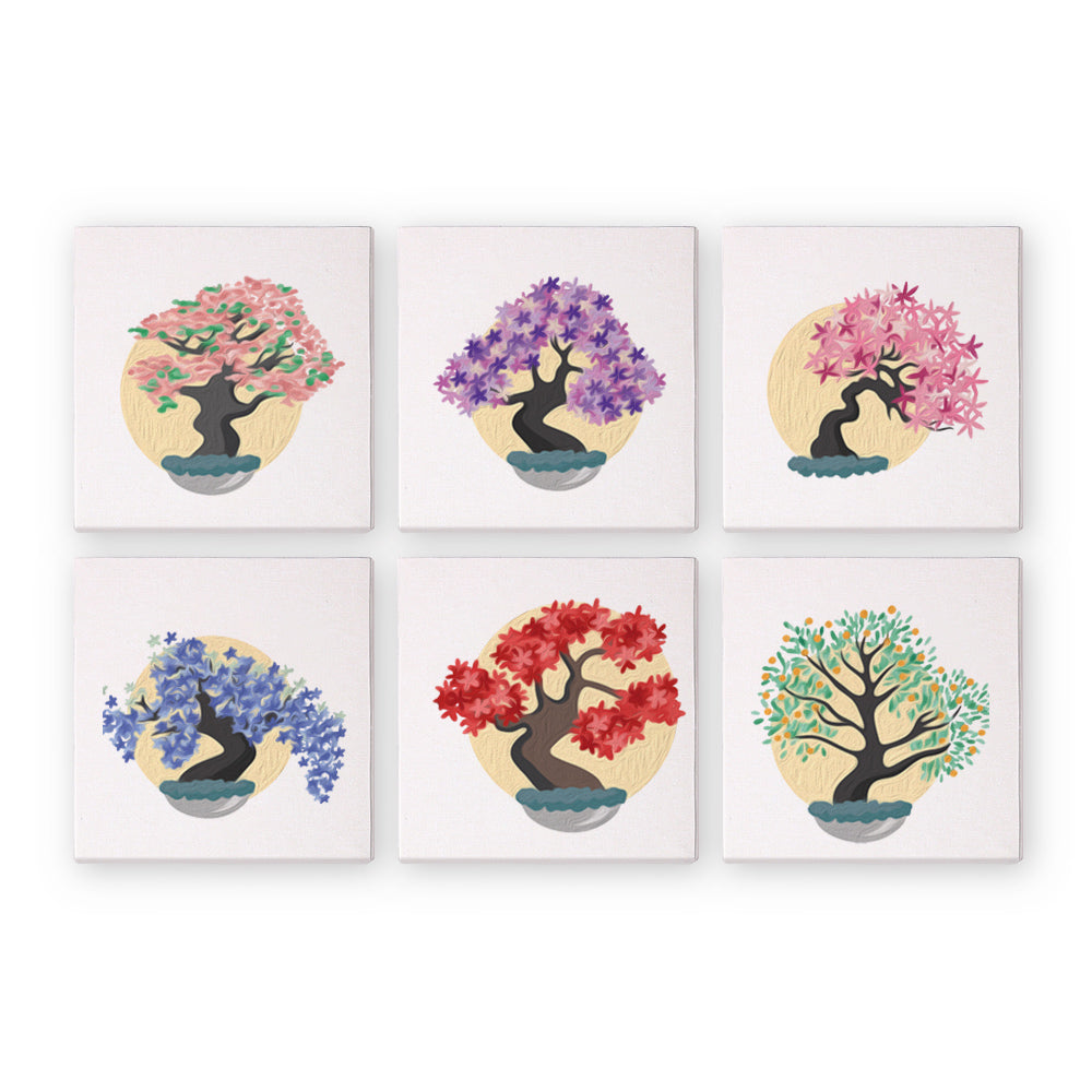Trees - 6 mini paint by number sets