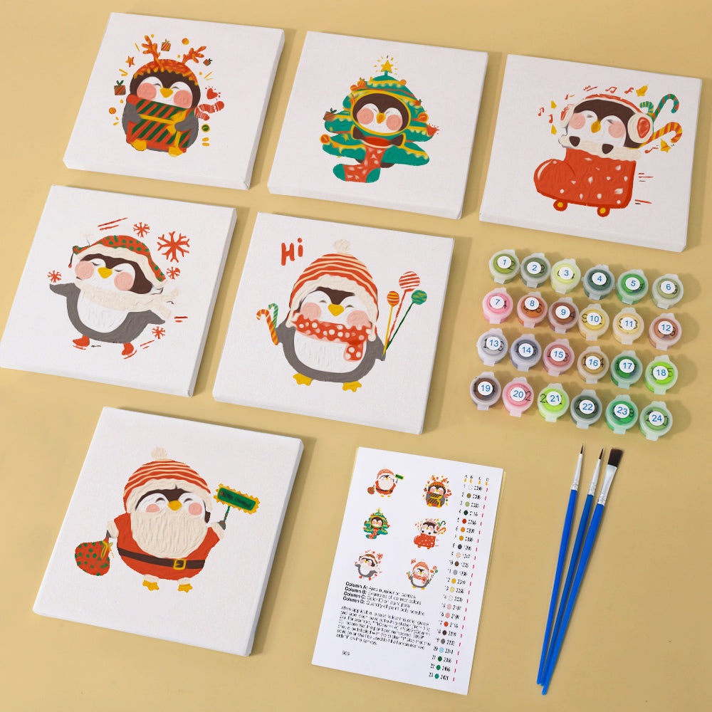 Christmas - 6 mini paint by number sets
