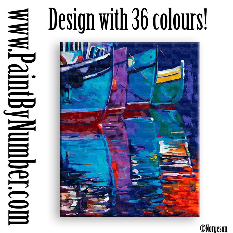 Sunset over boats and jetty