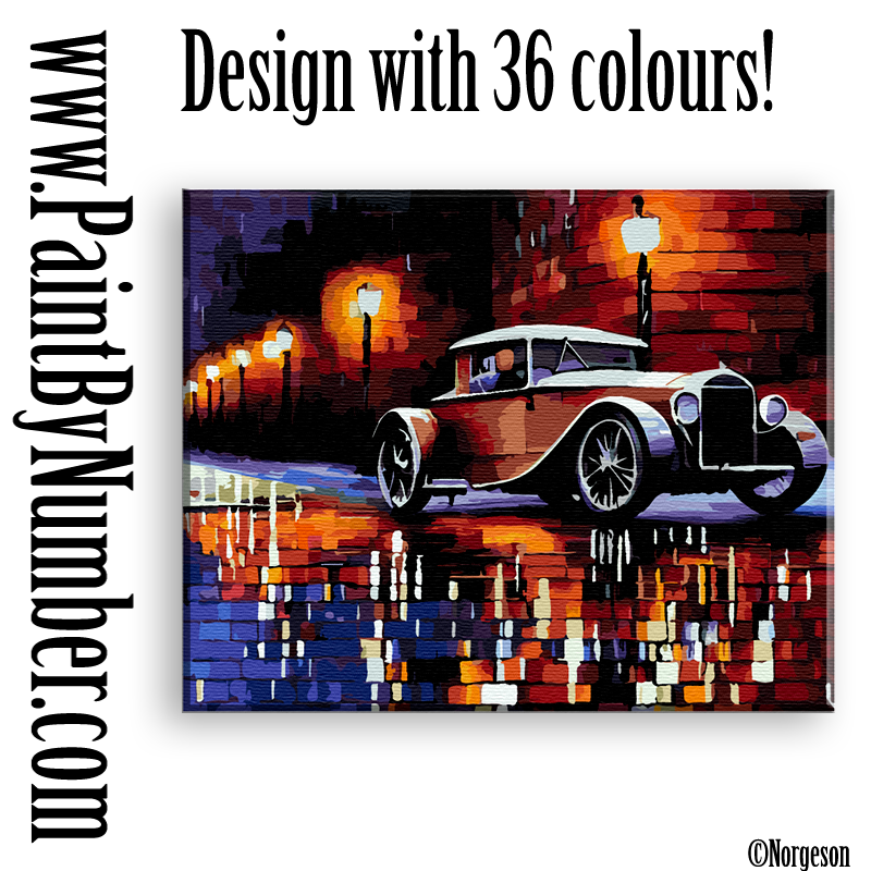 Vintage car on cobblestone