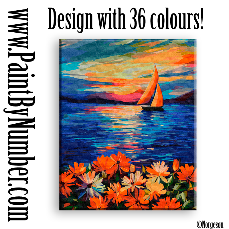 Sailboat in blooming sunset