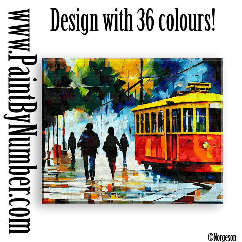 Tram commuting in an idyllic city