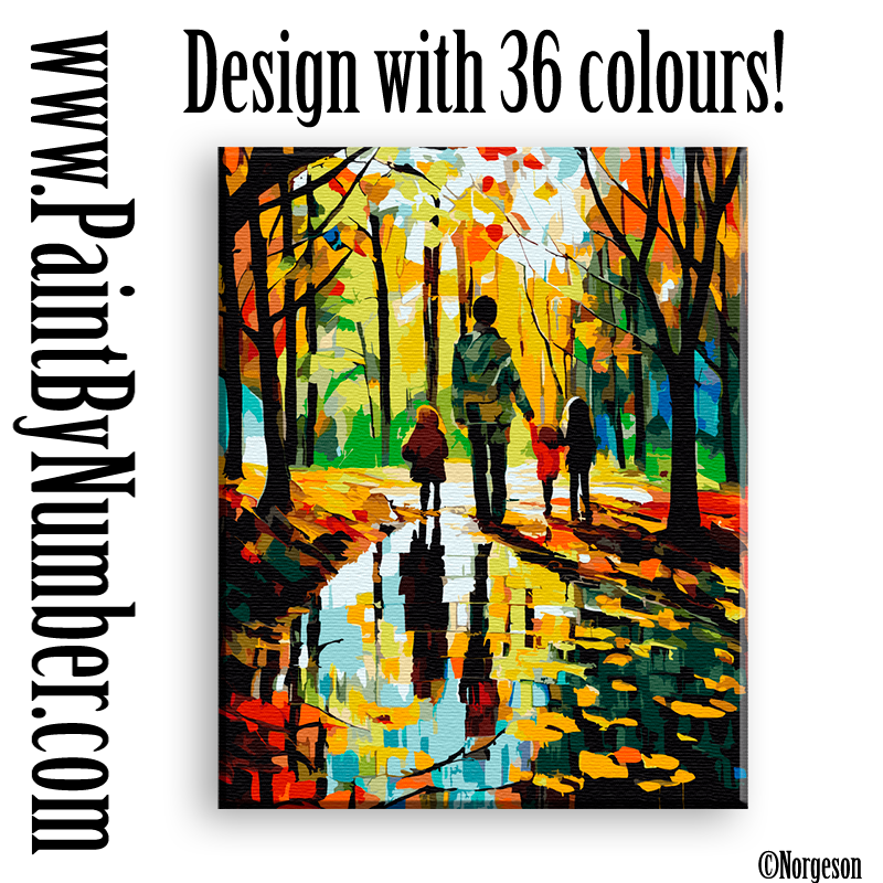 Family trip in colorful autumn
